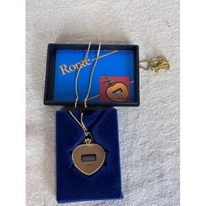 Romel‎ Quartz Heart Pendant Watch Necklace Gold Tone Vintage in Box